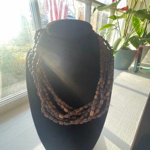 Retired Silpada palm wood bead necklace